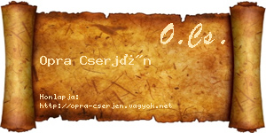 Opra Cserjén névjegykártya